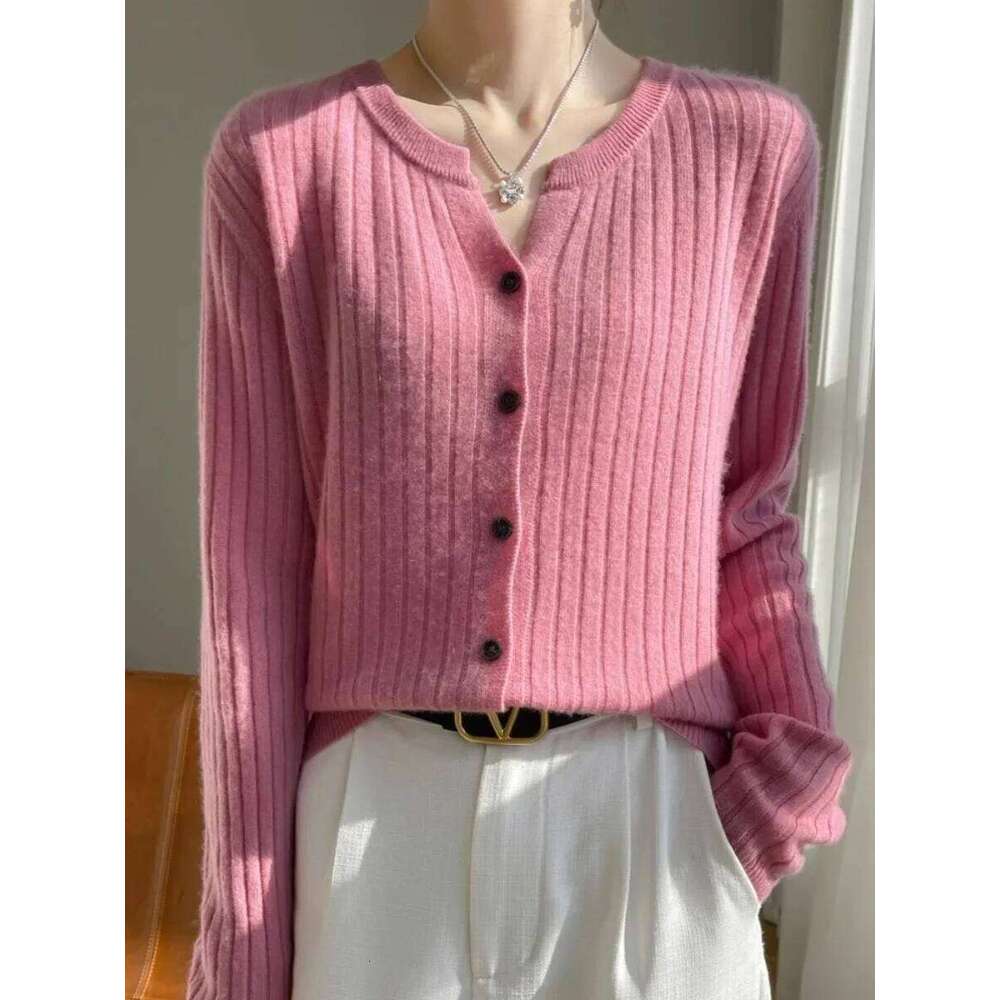 Autumn Winter 2025 Women Cardigans O-neck Solid Sweater Spring Long Sleeve Single Breasted Soft Knit Fashion Korean Warm Jumper Z260313