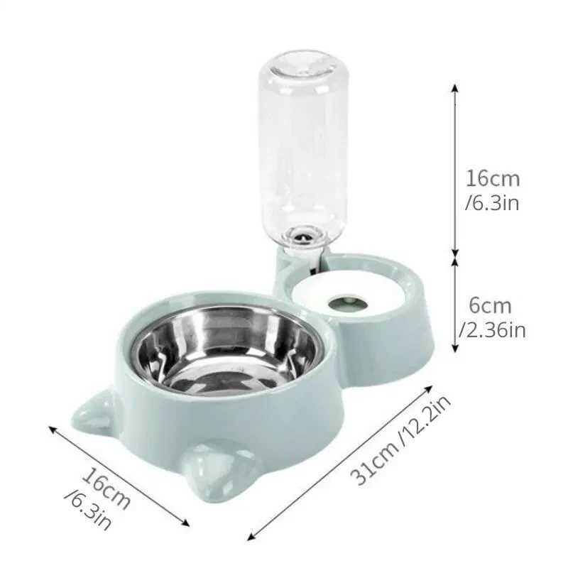 New 2-in-1 Cat Bowl Water Dispenser Automatic Water Storage Pet Dog Cat Food Bowl Food Container with Waterer Pet Waterer Feeder H260313