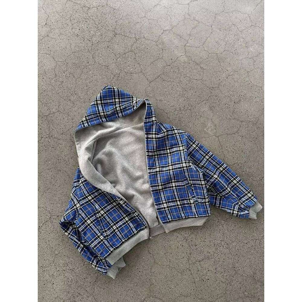 Korean Fashion Simple Gray Double Sided Oversize Zipper Hoodie Men Clothes Women Y2K Harajuku Goth Casual Top Couple Street Wear Z260315