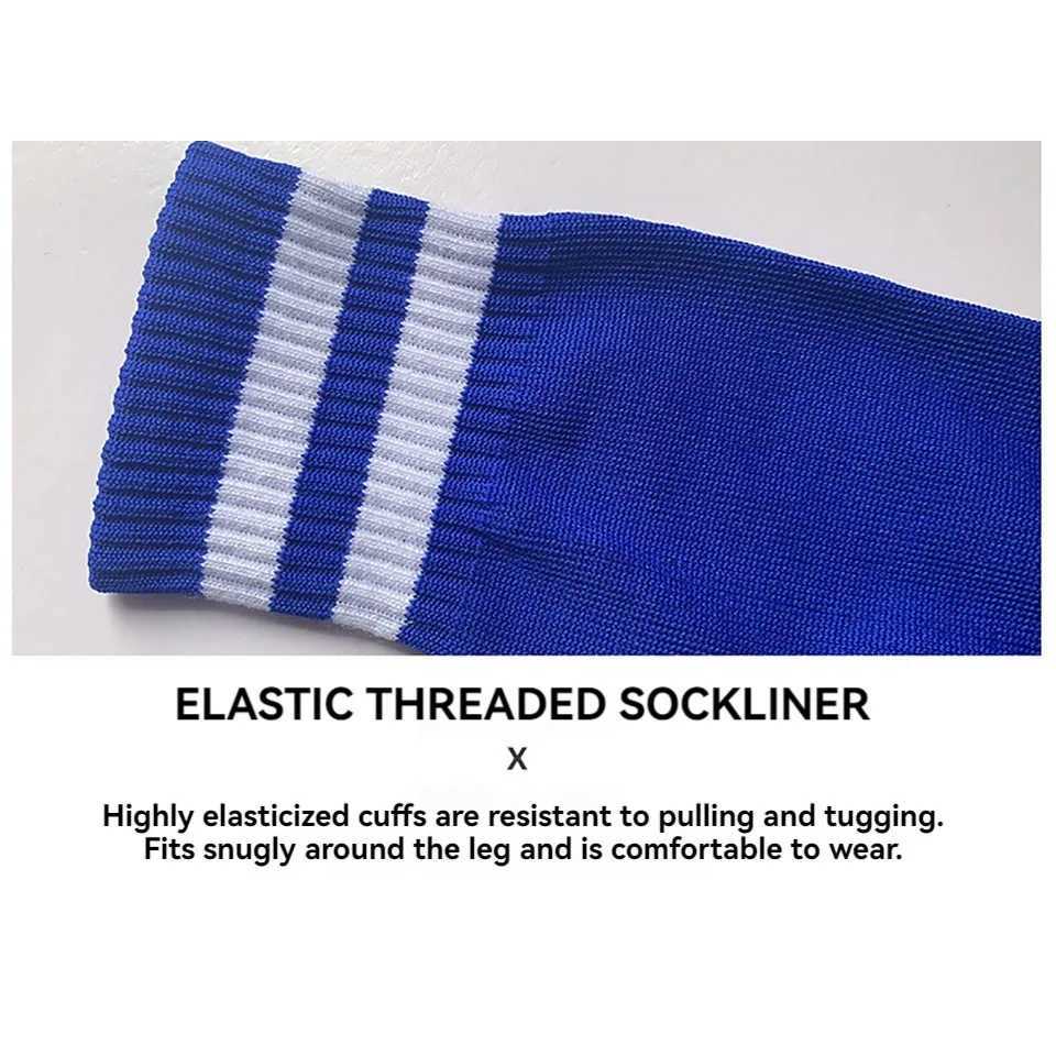 Loogdeel 1Pair Adult Football Socks Children Anti Slip Compression Knee High Tube Teenagers Soccer Socks Striped Sports Socks D260313