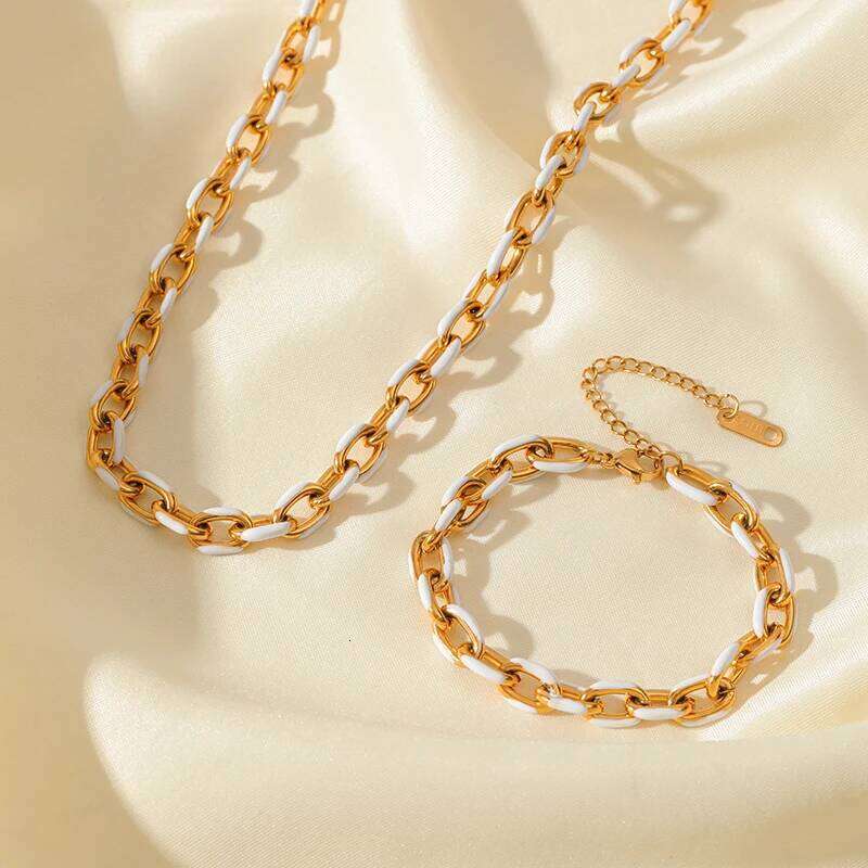 EILIECK 316L Stainless Steel Creative Enamel White Bracelet For Women Trendy Wrist Chain Waterproof Jewelry Gift Party Bijoux Z260313