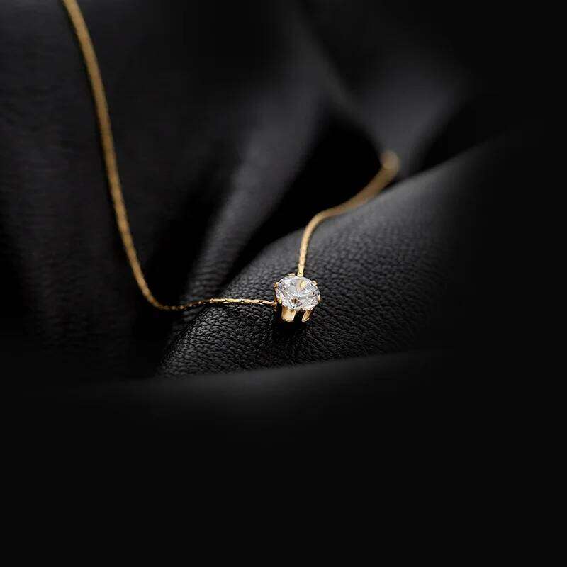 Stainless Steel Shiny Clear Zircon Necklace for Women Minimalist Choker Neck Chains Fashion Delicate Jewelry Gift Wholesale H260312