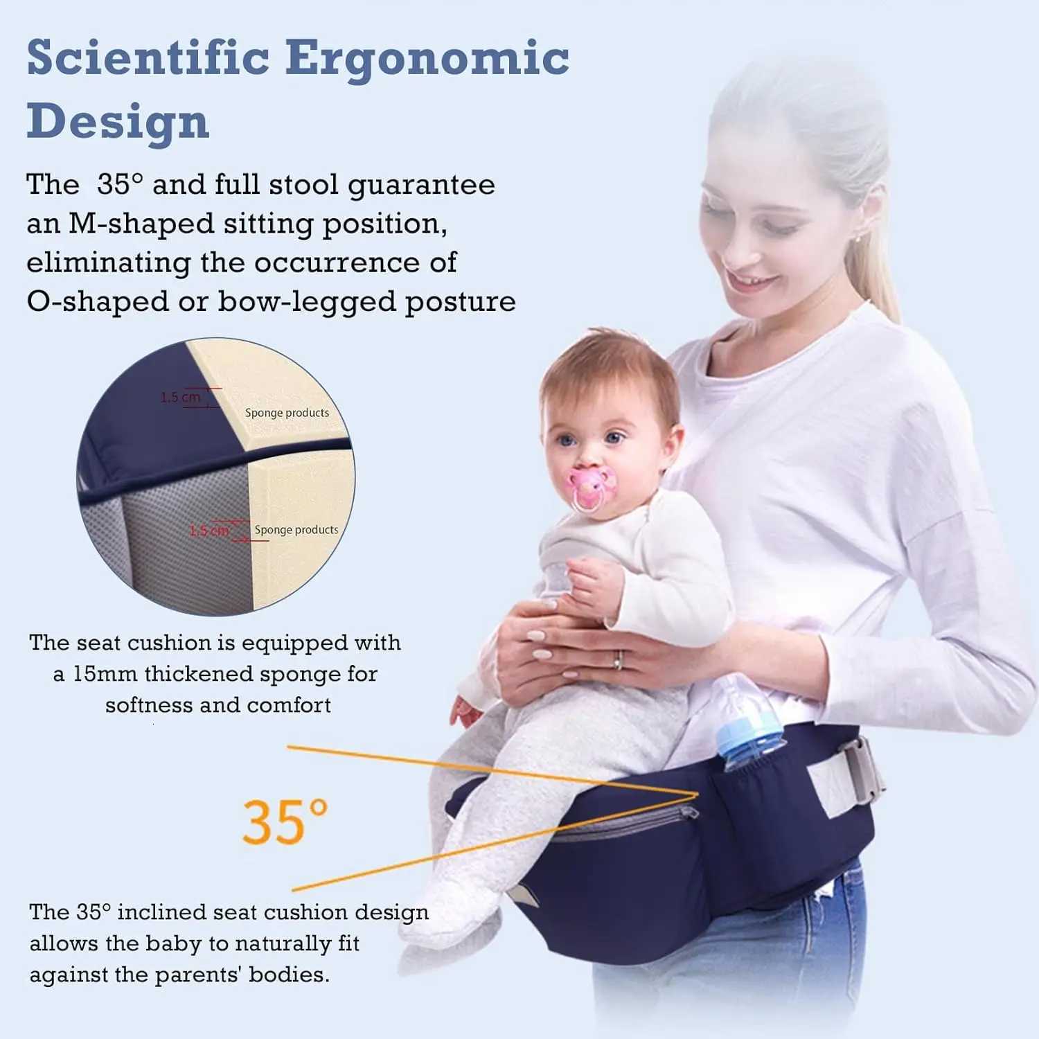 Ergonomic Newborn Baby Carrier Wrap Backpack 0-3 Years Storage Bag Infant Swaddle Sling Baby Kangaroo Baby Waist Stool Hip Seat X260313