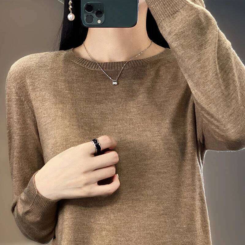 Hot Sales Autumn Women's Pullover Cashmere Knitted Sweater Chic Tops Spring Fine Wool Thin Jumper Casual O-Neck Women Shirt Z260313