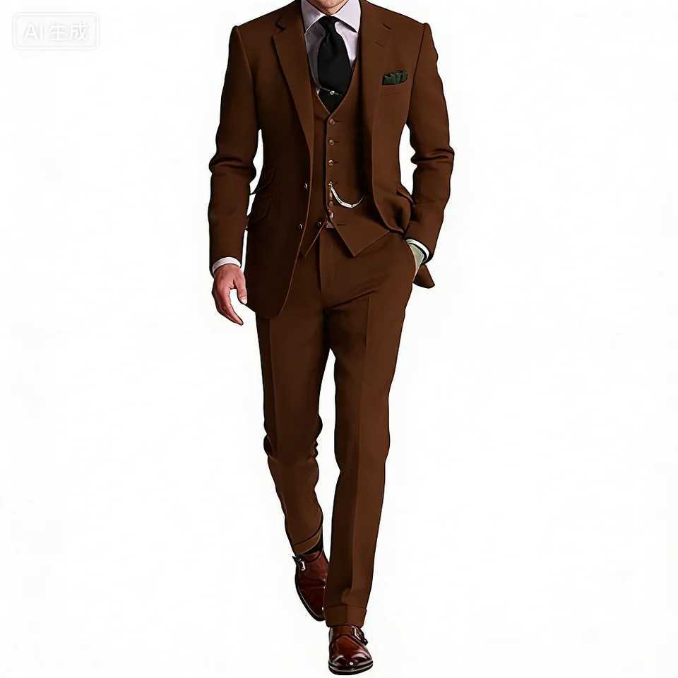 Mens Digital Print 2-Button Terno Set of 3 Pieces Grey Vintage Fishbone Wedding Suit Traditional Portuguese Male Costume M260313