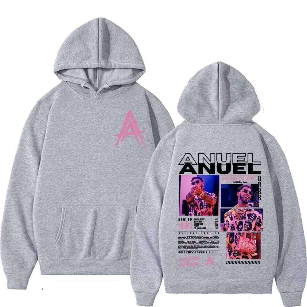 Anuel AA Real Hasta La Muerte Album Tour Hoodies Streetwear Men Women Vintage Hip Hop Pop Music Hoodie Casual Sweatshirts Z260314