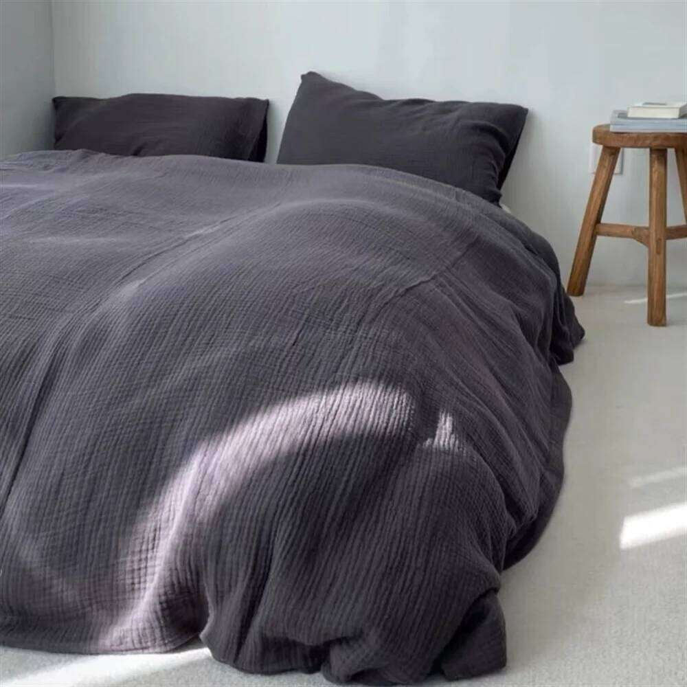 French Girls Pure Soft Washed Cotton Sheet Quilt Cover Pillowcase Bed Linens Handmade Embroidery Bedding Set H260312 - view 3