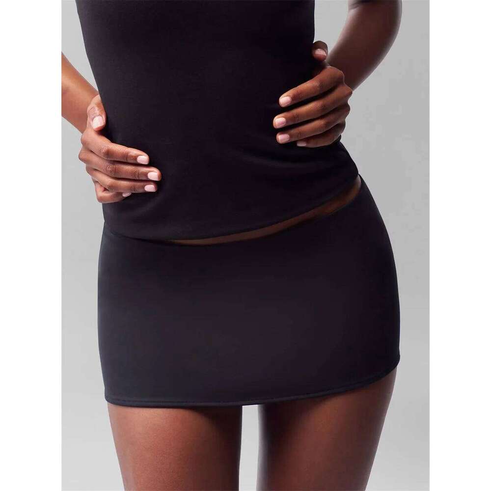 Women Micro Mini Sexy Solid Color Low Waist Slim Fit Pencil Stretchy Tight Short Skirt for Club Night Out Z260314