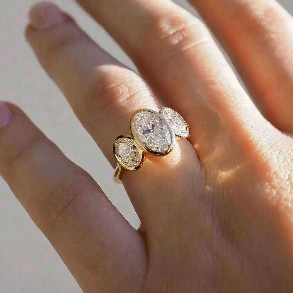 Minimalist Goose Egg Shape Synthetic Zirconia Retro Style Fashion Ring Wedding Jewelry for Men Women H260312