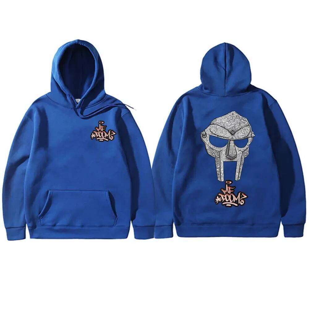 Rapper Mf Doom Madvillain Metal Mask Face Double Sided Print Hoodie Male Oversized Pullover Men's Hip Hop Rap Vintage Hoodies Z260314