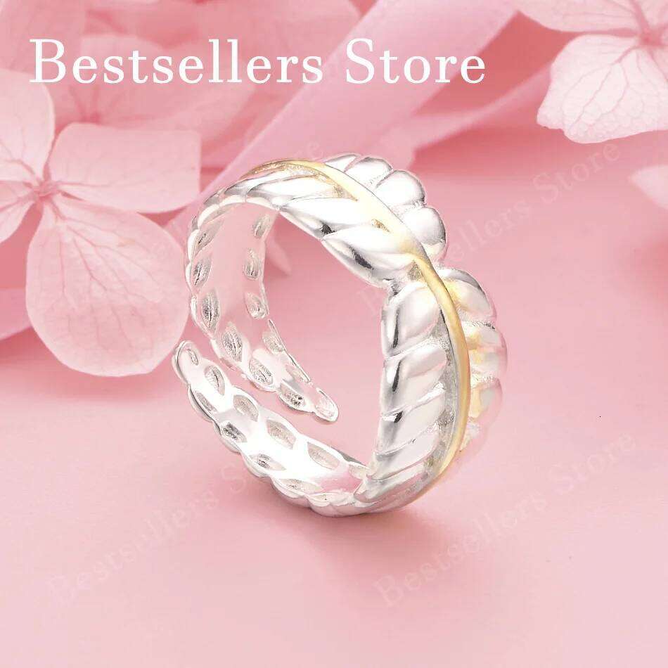 1 piece of 925 sterling silver delicate feather ring with an opening for women's gifts, wedding accessories, jewelry H260312