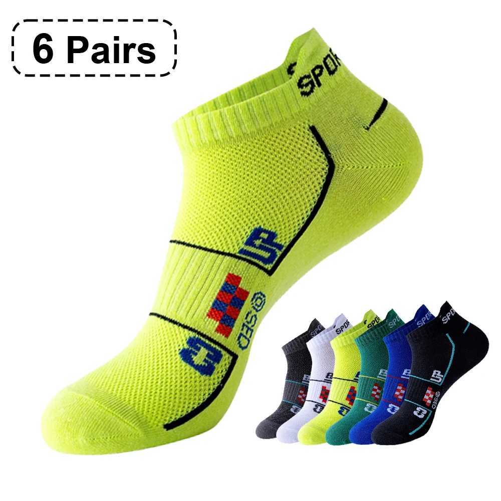 6 Pairs Socks Men Cotton Sport Casual Ankle Short Socks Breathable Mesh Spring Summer Ankle Sports Sockke Gift D260313
