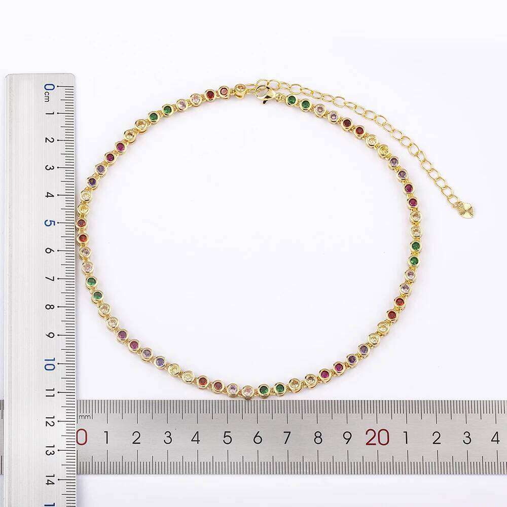 Nidin Ins Hot Sale Sexy Choker Iced Out Tennis Chain Necklace For Women Cubic Zircon Crystal Neck Accessories Jewelry H260312