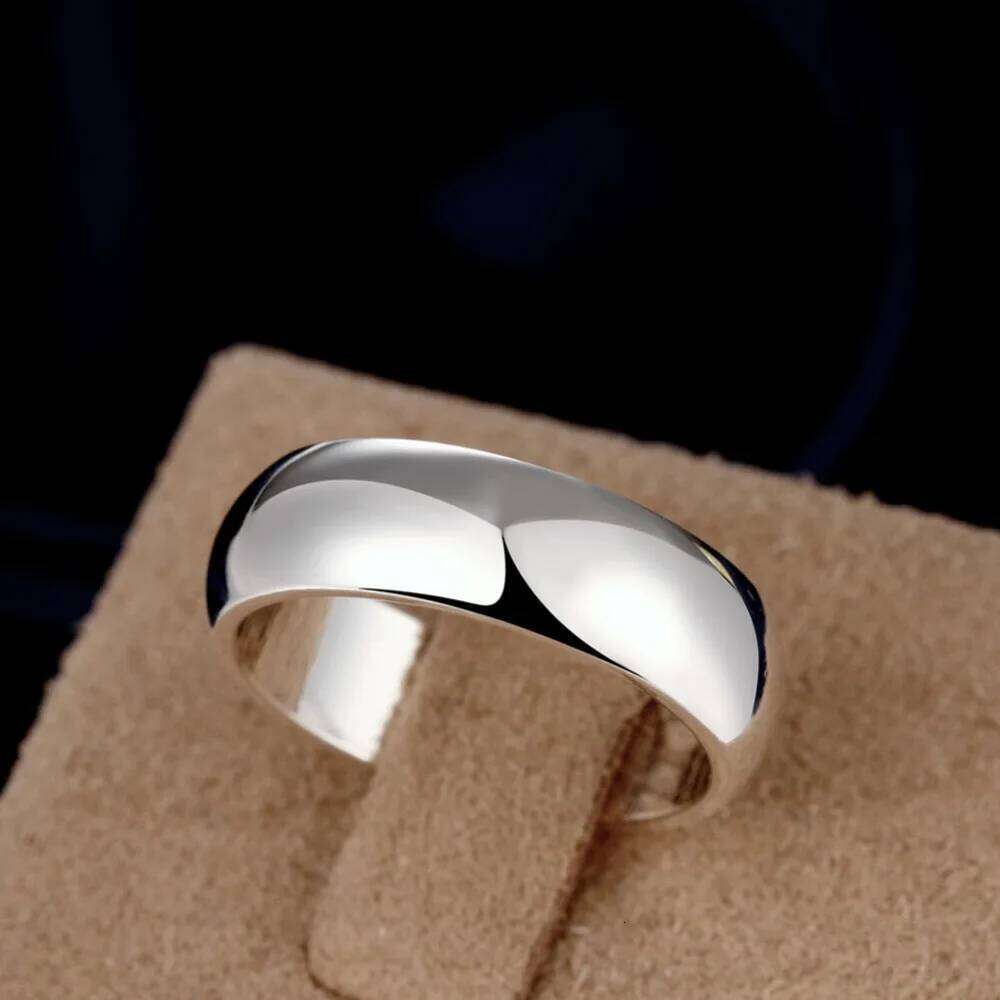 High Quality 925 Sterling Silver Fashion Simple Round Circle Rings For Women Party Jewelry Size 5 6 7 8 9 10 H260312