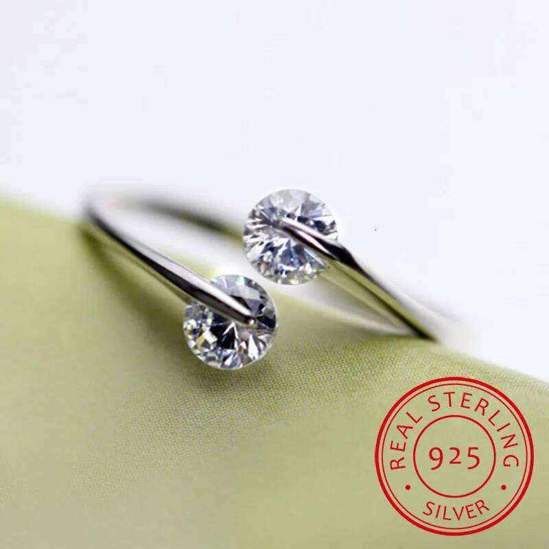 Real Rings Open Design 925 Sterling Silver Aaa Zirconia Adjustable Ring Party Jewelry For Women Sr60 H260312