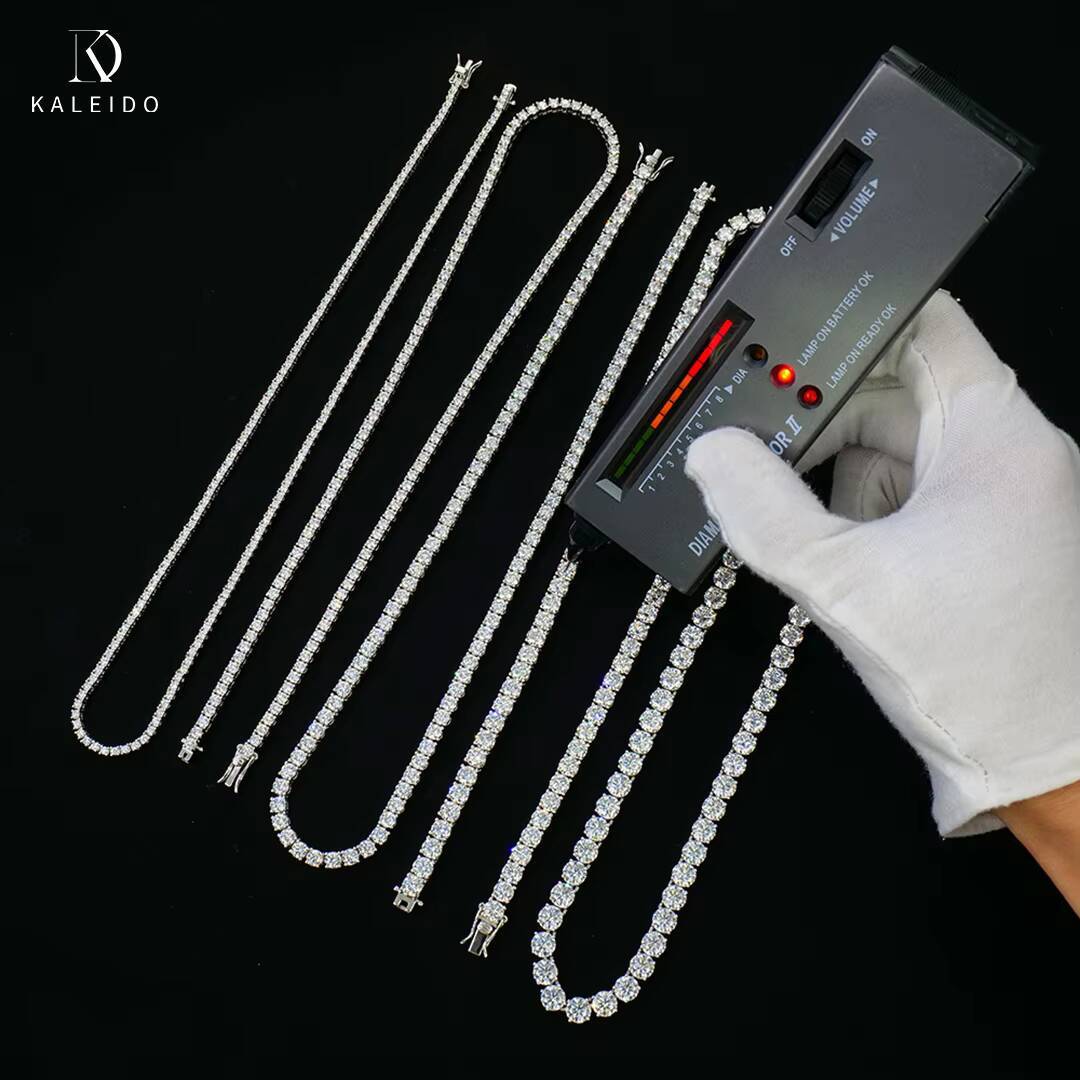 Kaleido Factory Price 925 Sterling Silver Moissanite VVS D Color Tennis Chain 3mm Moissanite Diamond Tennis Necklace Bracelet