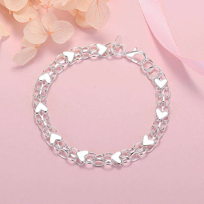 New Original Design 925 Sterling Silver Romantic Heart Bracelet for Women Fashion Jewelry Wedding Party Valentine's Day Gifts Z260313