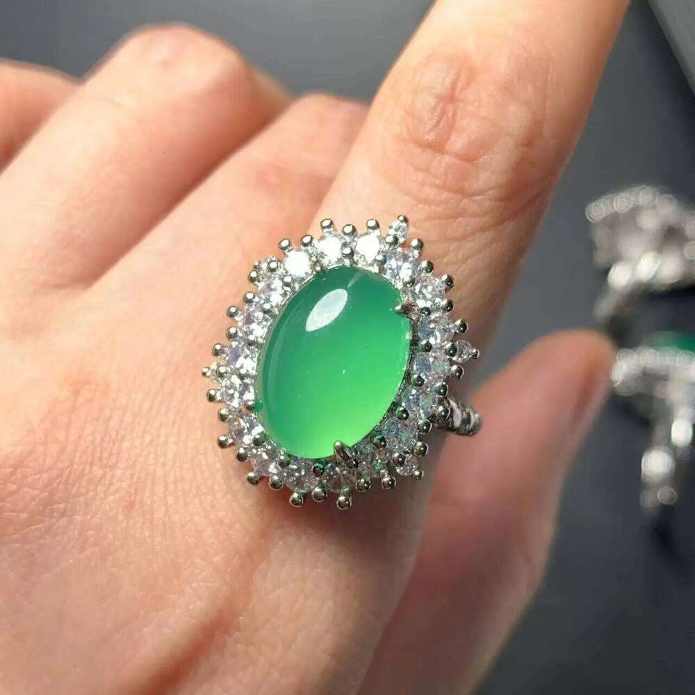 Natural Chalcedony Ring Adjustable Female Jewelry for Women Gift Wholesale High Quality Vintage Fine H260312
