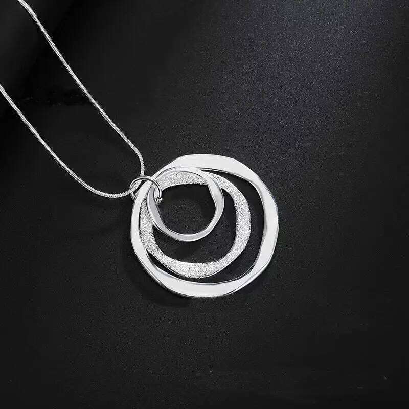 Fashion Simple Design Winding Circle Pendant Necklace Women Personalized Trend Holiday Party Jewelry Accessories H260312