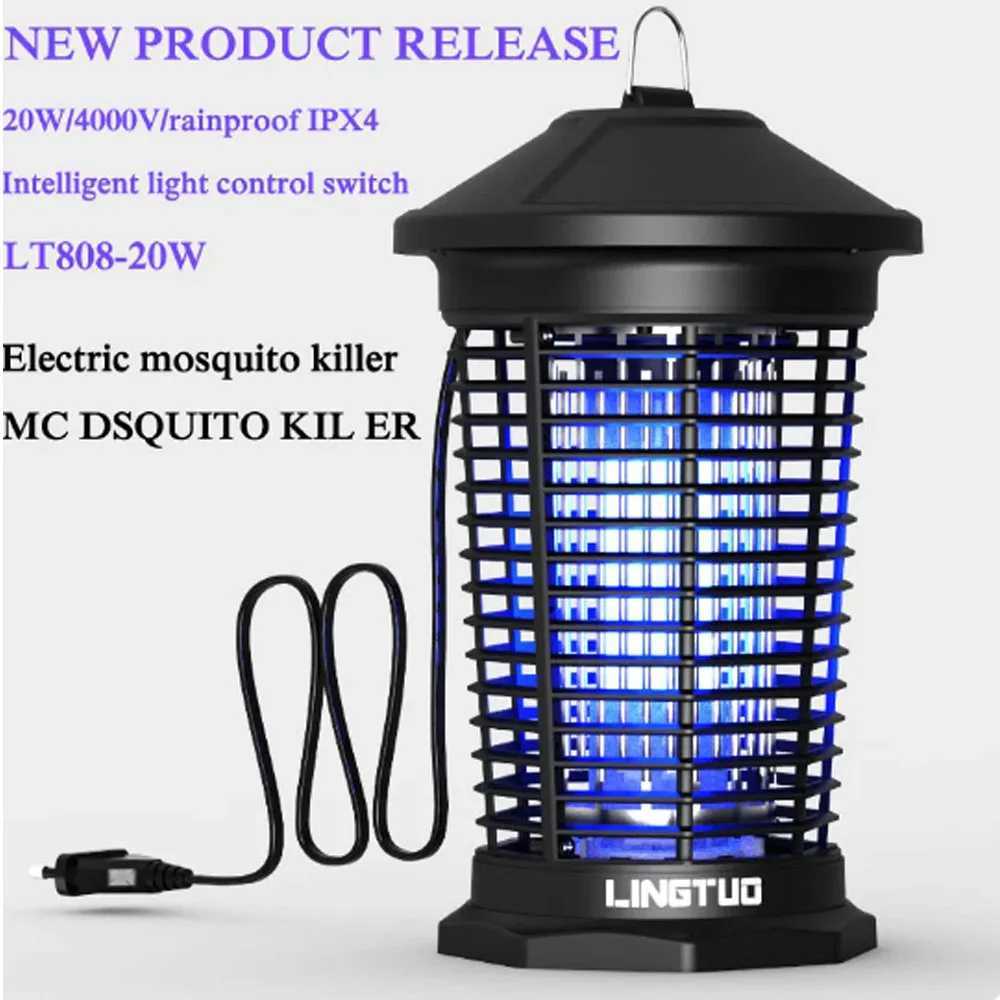 20W Mosquito Killer Rainproof 4000V Electric Shock Mosquito Killer Mosquito Trapper Garden Outdoor Pest Killer Lamp H260313
