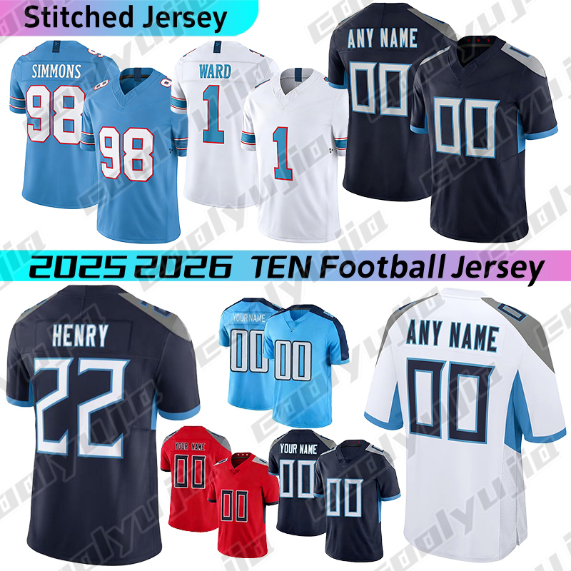 Tennessee city TitansS jersey Cam Ward Tony Pollard Spears Chimere Dike titansjersey Ayomanor Warren Moon Earl Campbell Jeffery Simmons Latham Football Jerseys