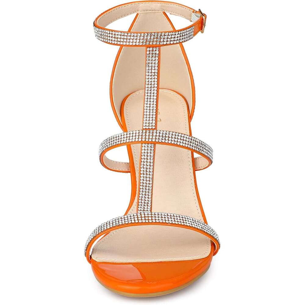 Women S Rhinestone Ankle Strap Stiletto High Heel Sandals MOJIDASHU