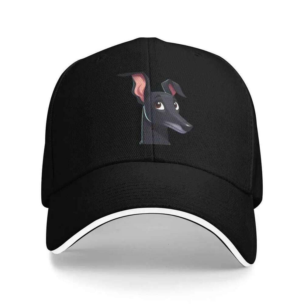 Black Greyhound with Semaphore Ears Baseball Cap Funny hats Dropshipping Icon Ladies Men's Z260314