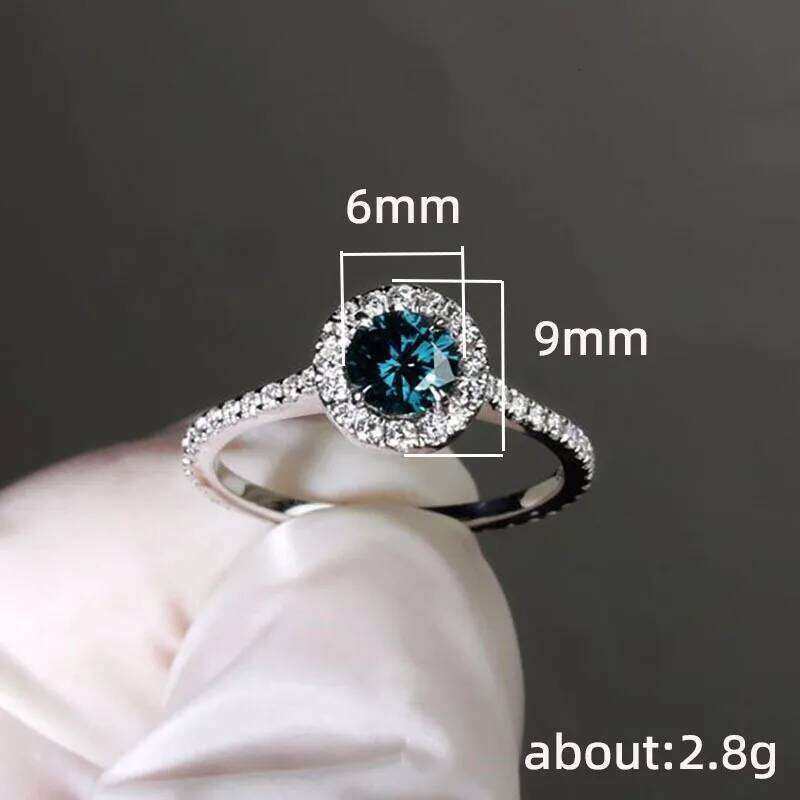 Huitan Simple and Classic Wedding Eternity for Women White/Blue/Red Cubic Zirconia Temperament Female Rings Trend Jewelry H260312
