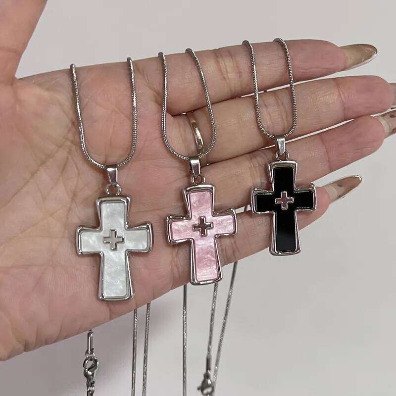 Y2K Cross Necklace With Ins Dark Gothic Punk Niche Design Unique And Spicy Style H260312