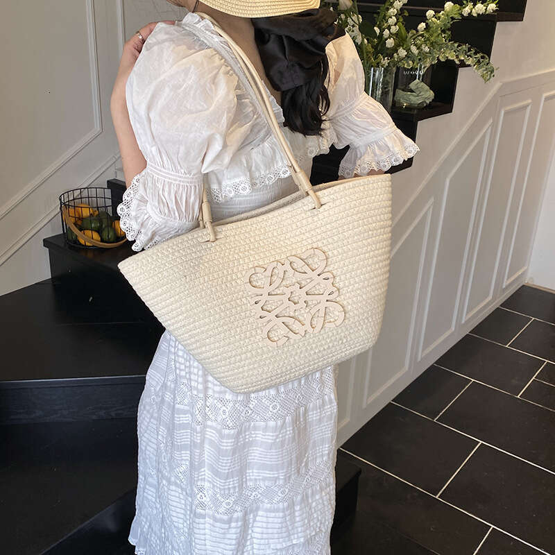 French Style Straw For Women New Summer Beach Vacation Large Capacity Tote Basket Bag