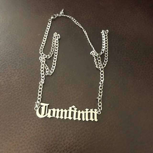 Men 3MM Cuban Chain Old English Name Ladies Hip Hop Necklace Accessories Custom Stainless Steel H260312