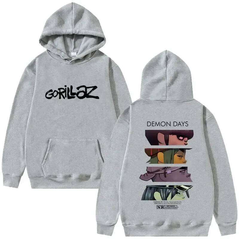 Gorillaz printed sweatshirt for autumn winter, comfortable casual, men's and women's hooded sweatshirts Z260314