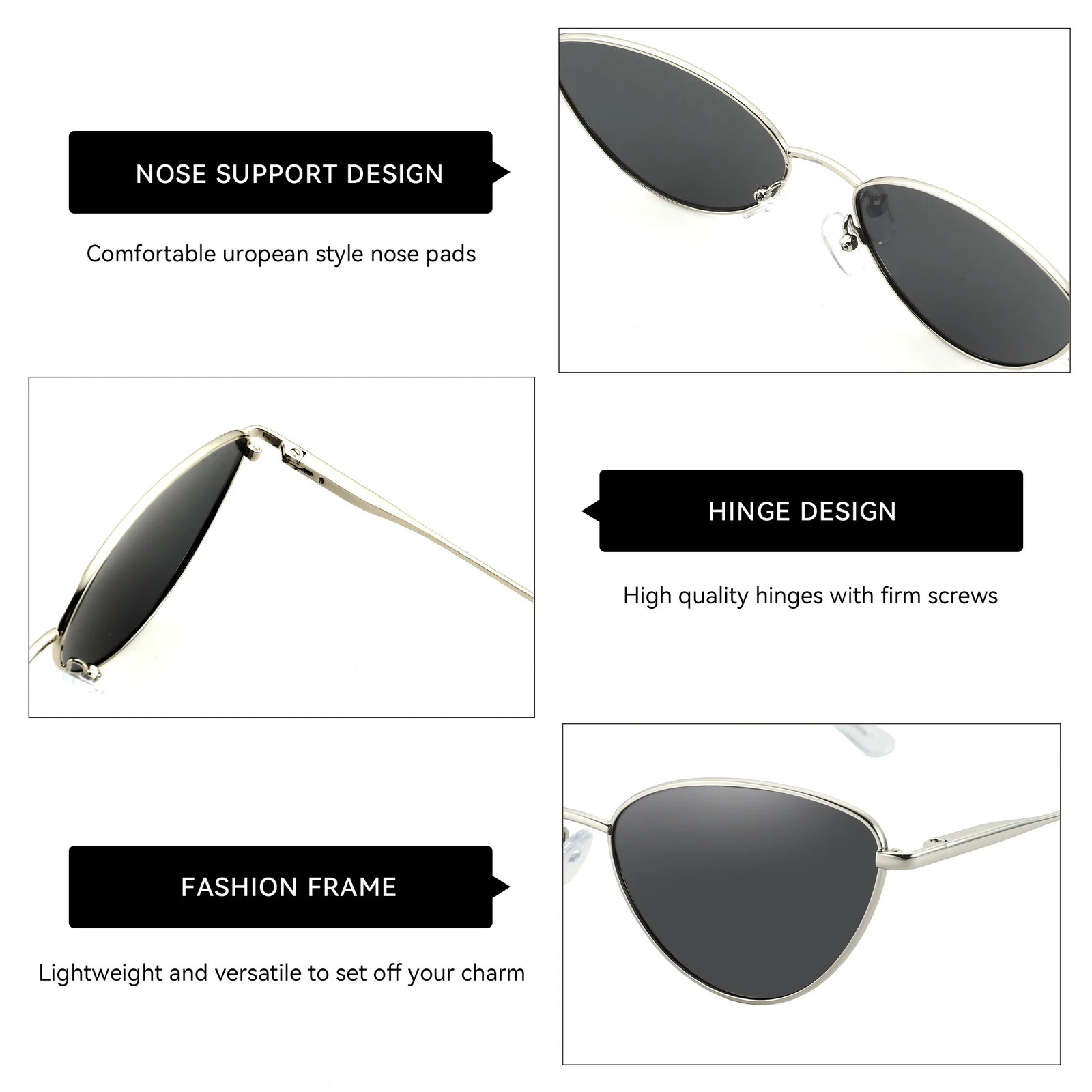 ZENOTTIC Vintage Small Cat Eye Sunglasses Fashion N Metal Frame Polarized Sun Glasses UV Protection for Women 260312