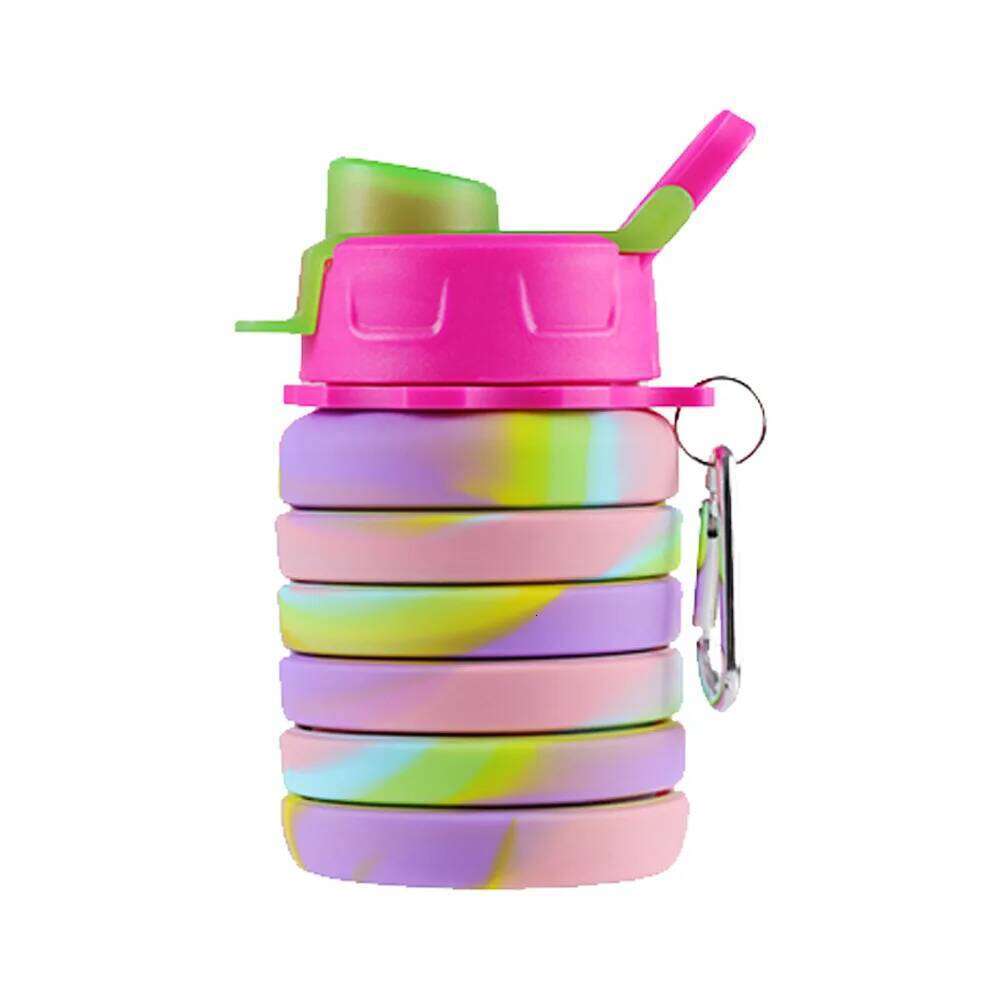 New 160g Retractable Silicone Camouflage Bottle Outdoor Folding Water Cup Sports Kettle Z260313
