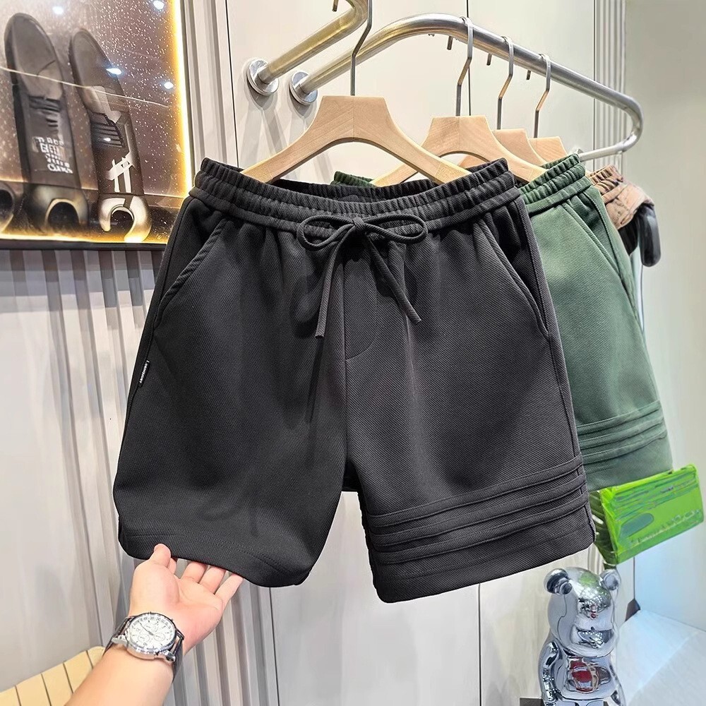 Luxury Brand Designer Clothes Summer Classic Three-Stripe Design Heavy-Duty Sports Casual Shorts For Men, Loose-Fitting American-Style Mid-Length Pant