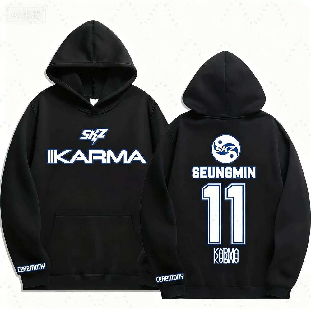 Autumn Winter Kpop Karma Oversized Women Men Harajuku Sweatshirt Streetwear Hip Hop Pullover Hoodie Jacket Couple Clothes Z260314