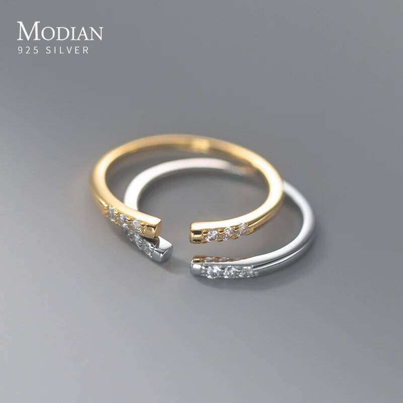 Modian Simple Charm Gold Color Ring 925 Sterling Silver Adjustable Equisite Party Female Rings Stackable Jewelry For Women Gifts H260312