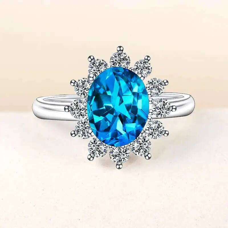 Gica Gema New Colors Gemstone Rings 925 Sterling Silver 7*9 Mm Flower Unique Design Romantic Fine Jewelry Fashion Wedding Gifts H260312