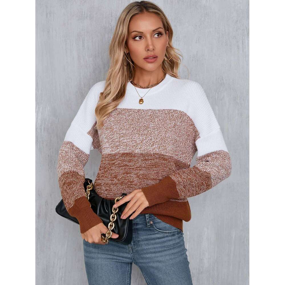 Autumn Winter Striped Sweater Women 2025 O Neck Long Sleeve Knitted Pullover Tops Streetwear Fashion Female Loose Jumpers Z260314