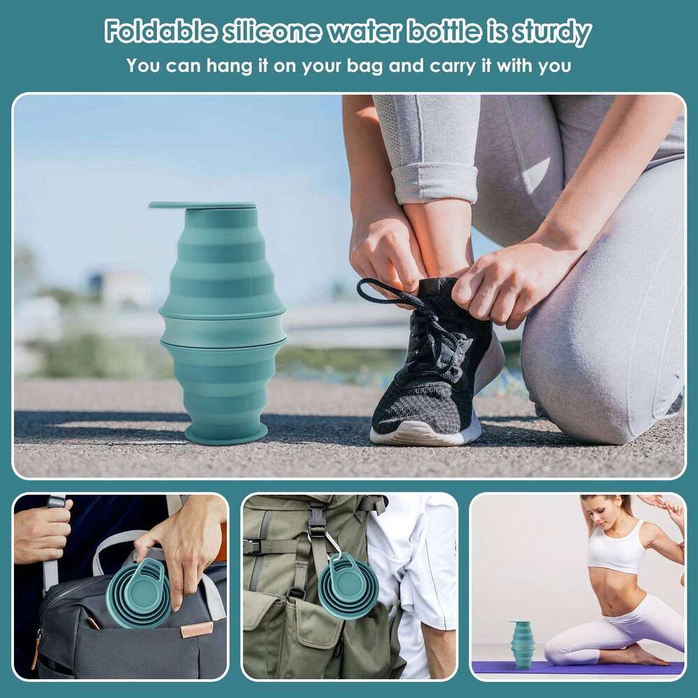 Silicone 500ml Reusable Foldable Water Bottle for Gym Travel Hiking Camping Collapsible Sport Bottles Z260313