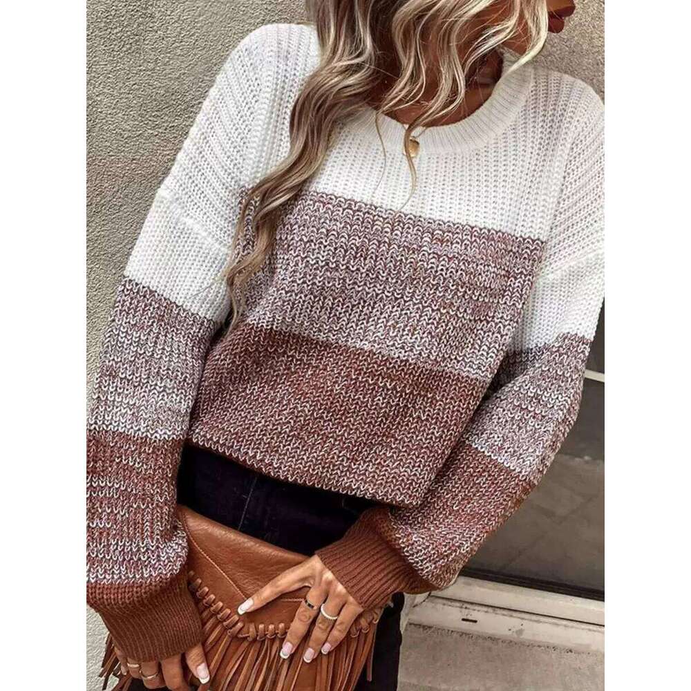 Autumn Winter Striped Sweater Women 2025 O Neck Long Sleeve Knitted Pullover Tops Streetwear Fashion Female Loose Jumpers Z260313