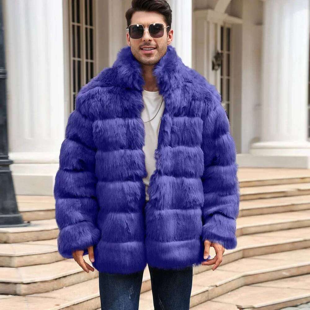 Men Faux Coat Winter Thick Fluffy Long Sleeve Warm Shaggy Outerwear Luxury Fur Jacket Bontjas Jackets Mens Autumn Z260313