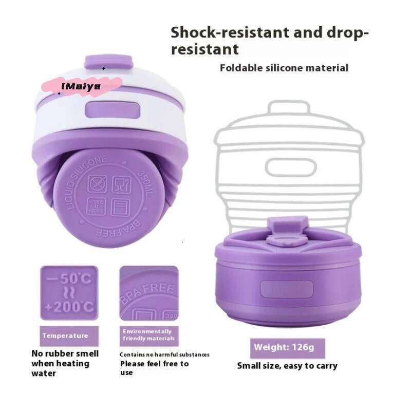 1Pc 350ml Collapsible Silicone Coffee Mug Travel Folding BPA-Free Food Grade Insulated Flask Water Cup Z260314