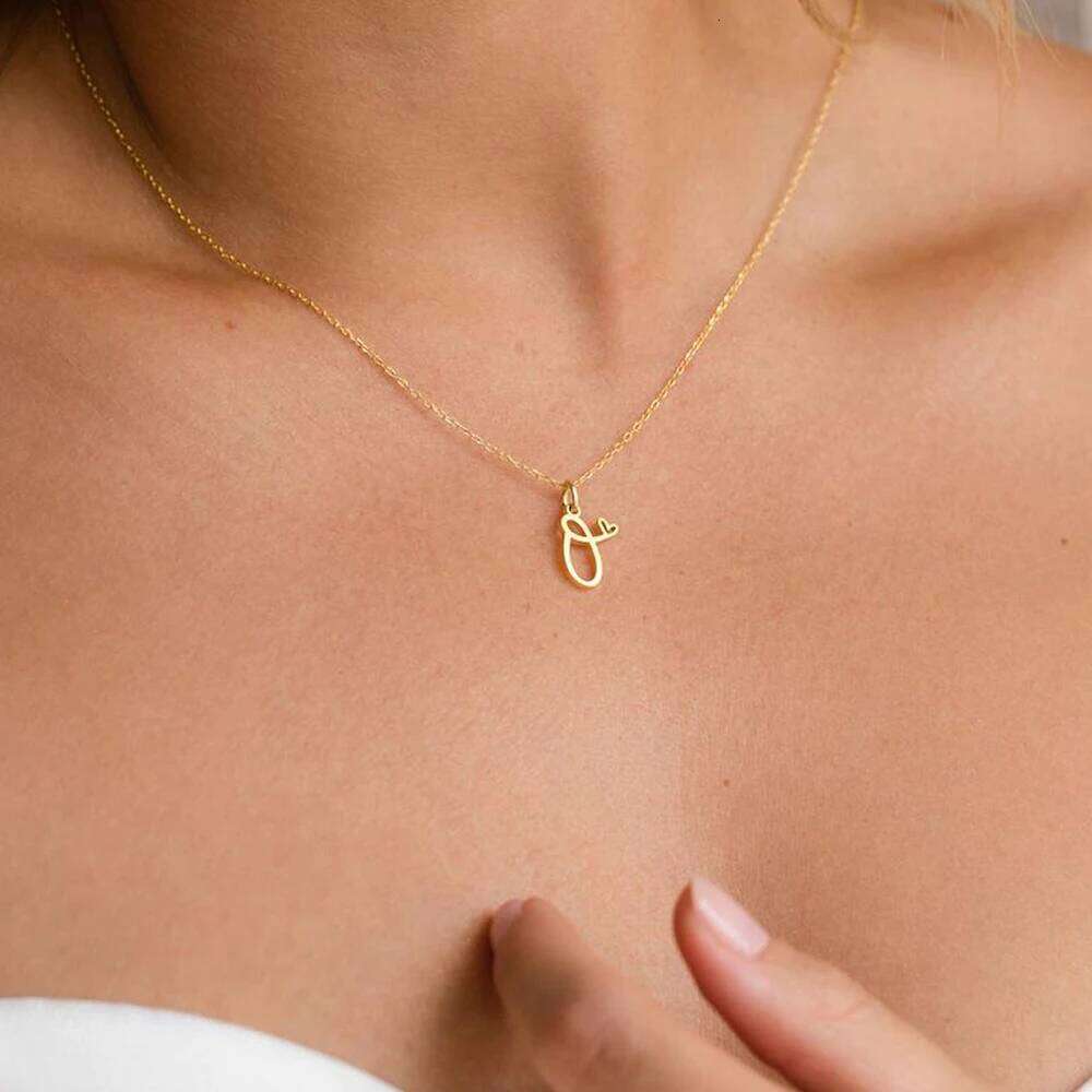 SUNIBI Stainless Steel Initial for Woman 26 Art Letters Heart DIY Pendant Necklace Gift Jewelry Wholesale Dropshipping H260312