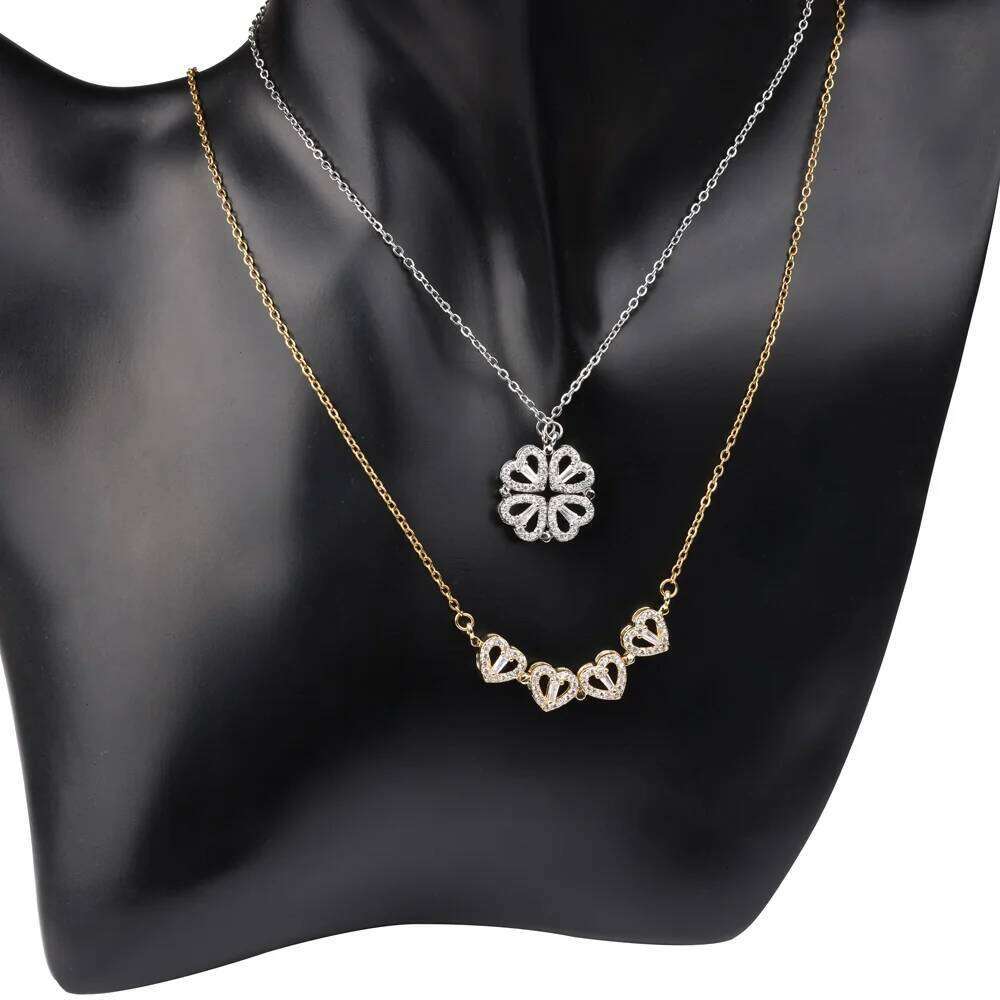 Special Design Closed Cr Open Heart Magnetic Pendant Charm Necklace Women Gift Jewelry H260312