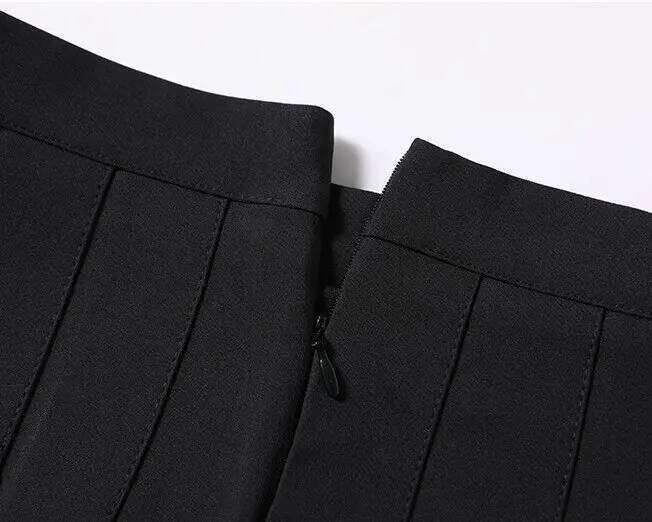 Women's pleated summer high waisted zipper girl dancing JK mini black fashionable student A-line half body skirt Z260314