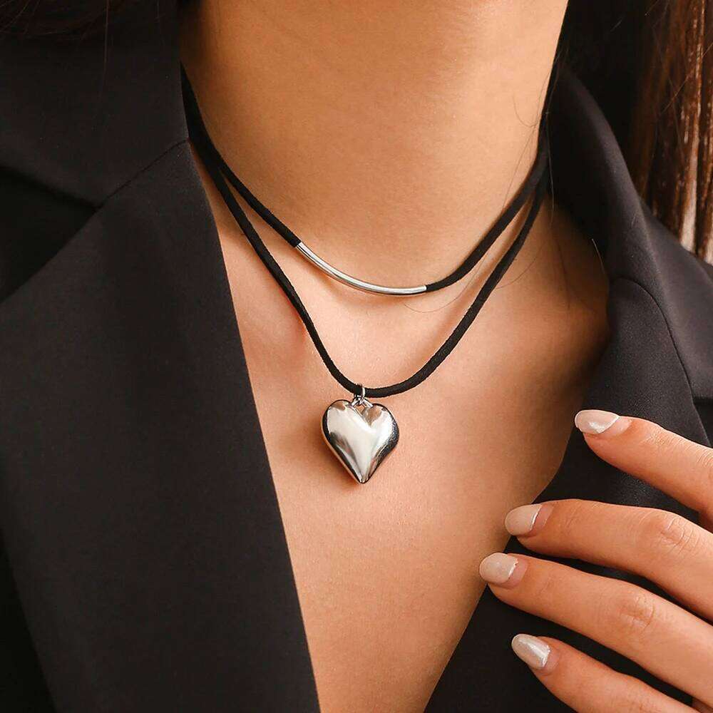 YWZIXLN Trend Elegant Jewelry Big Heart Pendant Golden Color Unquie Women Fashion Necklace Wholesale N0435 H260312
