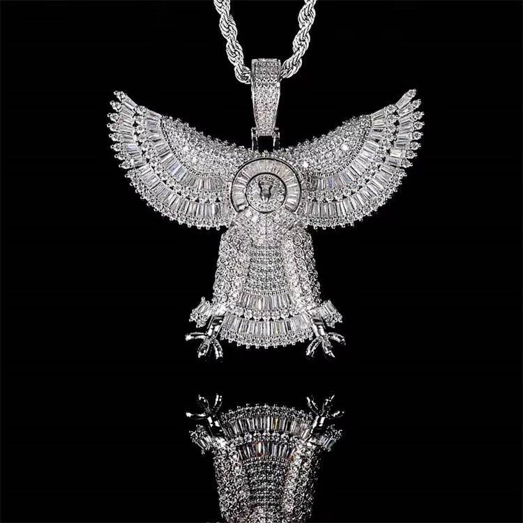Wholesale Fashion Hip Hop Jewelry Horus Pendant Iced Out 3A MoissaniteVVS Solid Eagle Pendant Iced Out Chain With Pendant