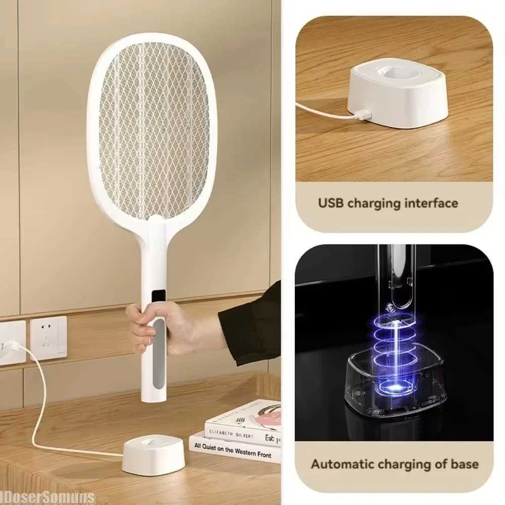 XIAOTREE 4000V Rechargeable Electric Mosquito Racket Detachable Handheld Auto Swat Mode Type-C Rechargeable Electric Fly Swatter H260313