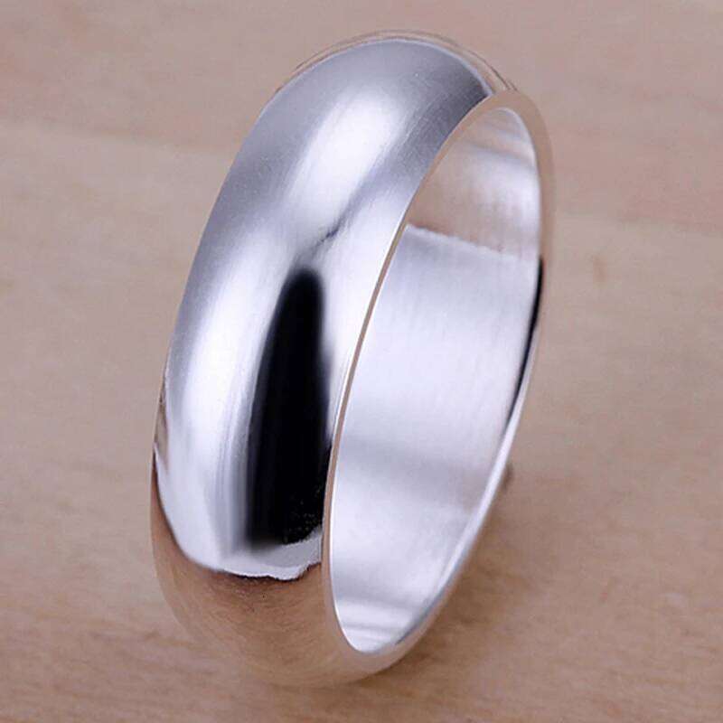 High Quality 925 Sterling Silver Fashion Simple Round Circle Rings For Women Party Jewelry Size 5 6 7 8 9 10 H260312